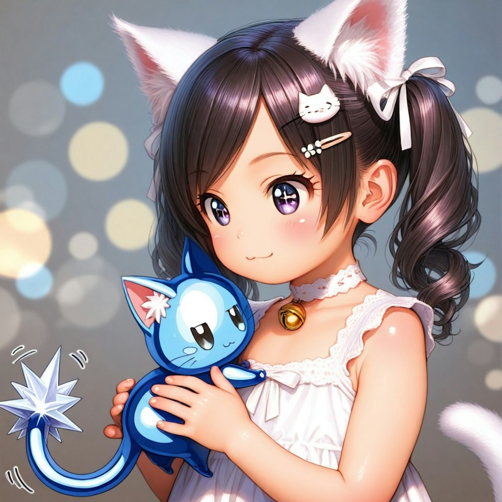 猫耳🐈　ユナ　（黒髪で生成された🐘