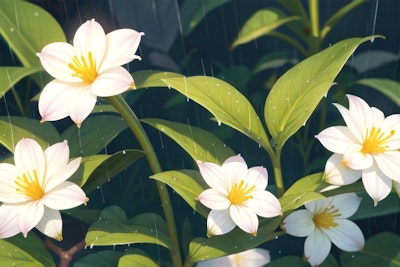 雨の日しか咲かない白い花