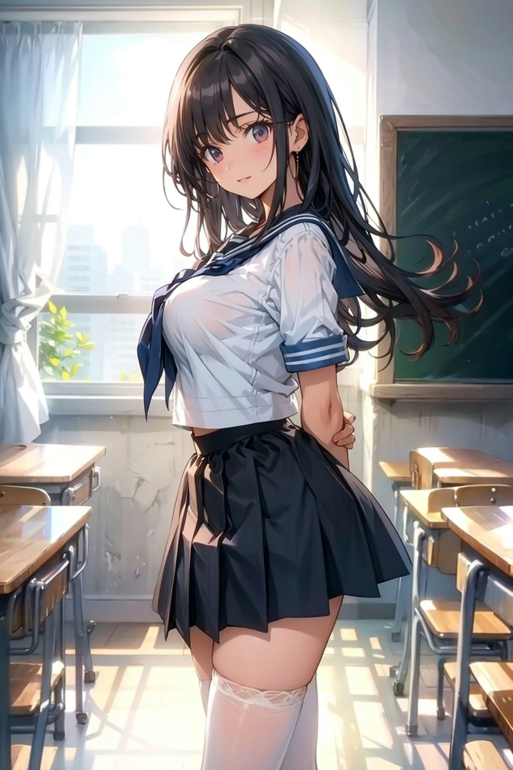 学生服とニーハイ