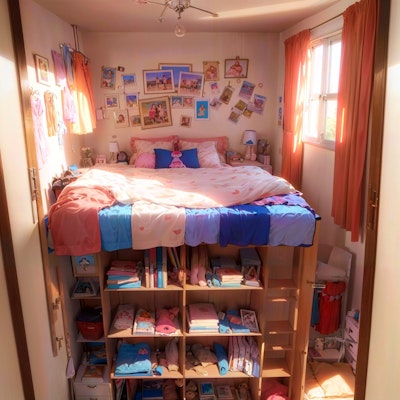 彼女の本棚ステップベッド