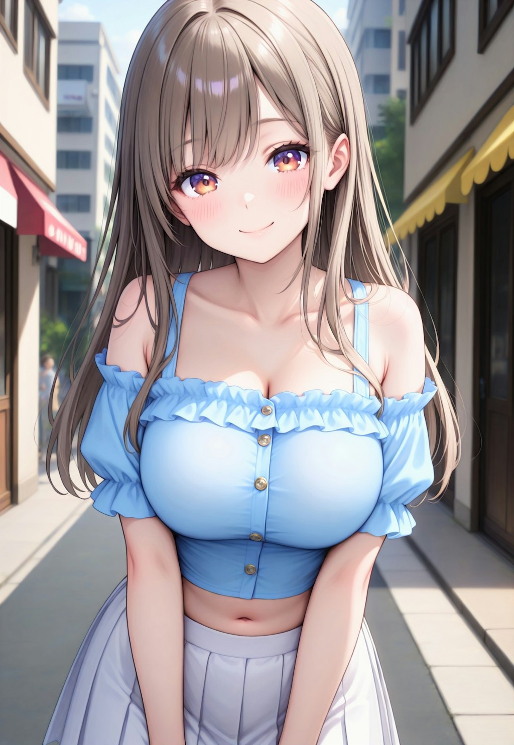 382（水色のオフショル）