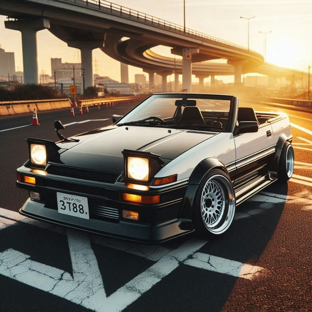 AE86オープンカーのドリ車