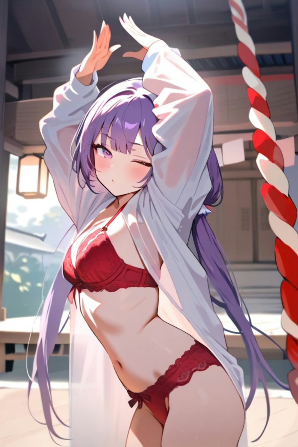 下着姿の紫髪ちゃん