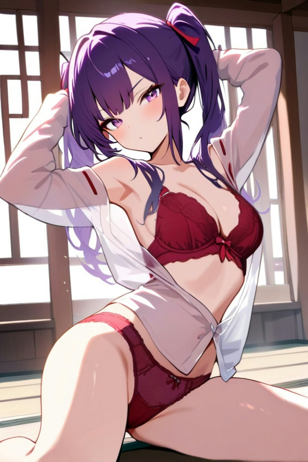 下着姿の紫髪ちゃん
