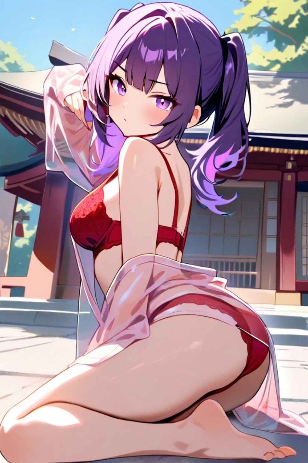 下着姿の紫髪ちゃん