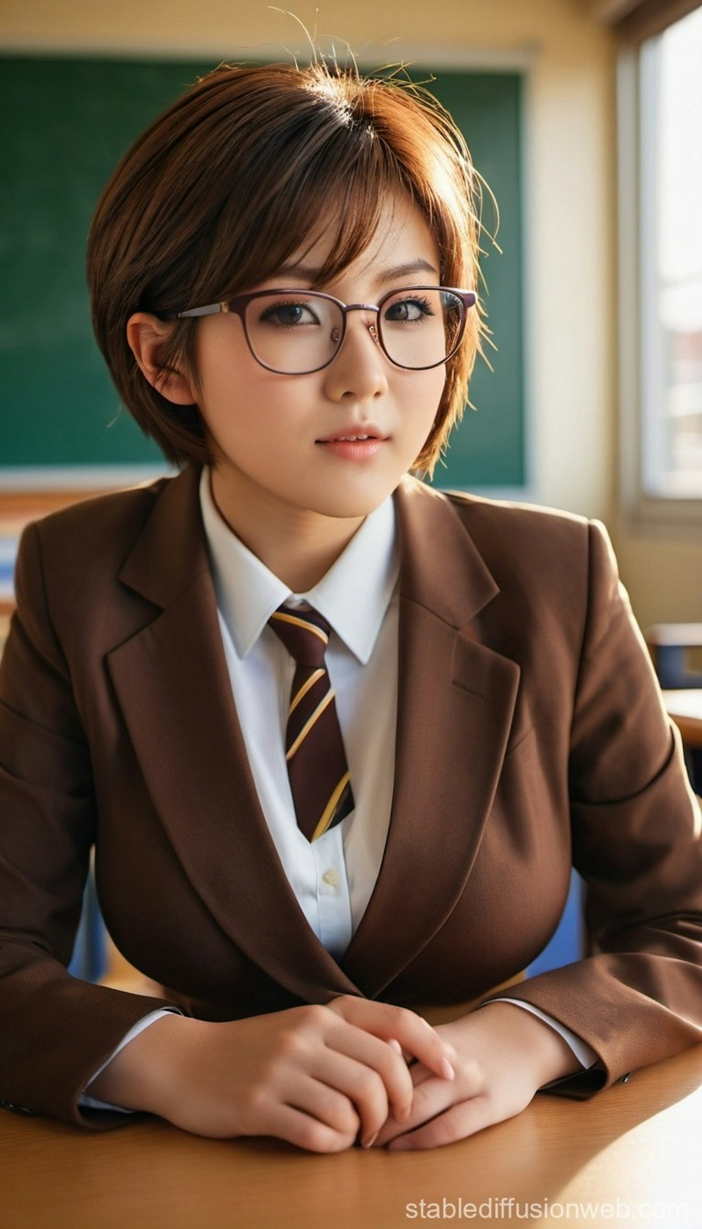 眼鏡の女子高生