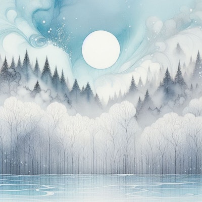 月と雪の森