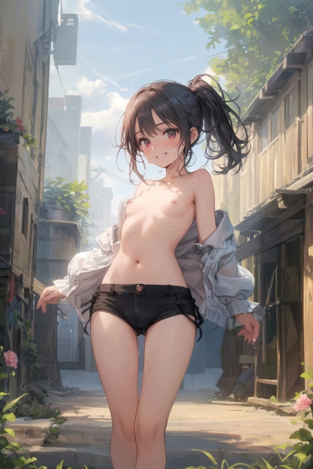 貧乳で細い少女