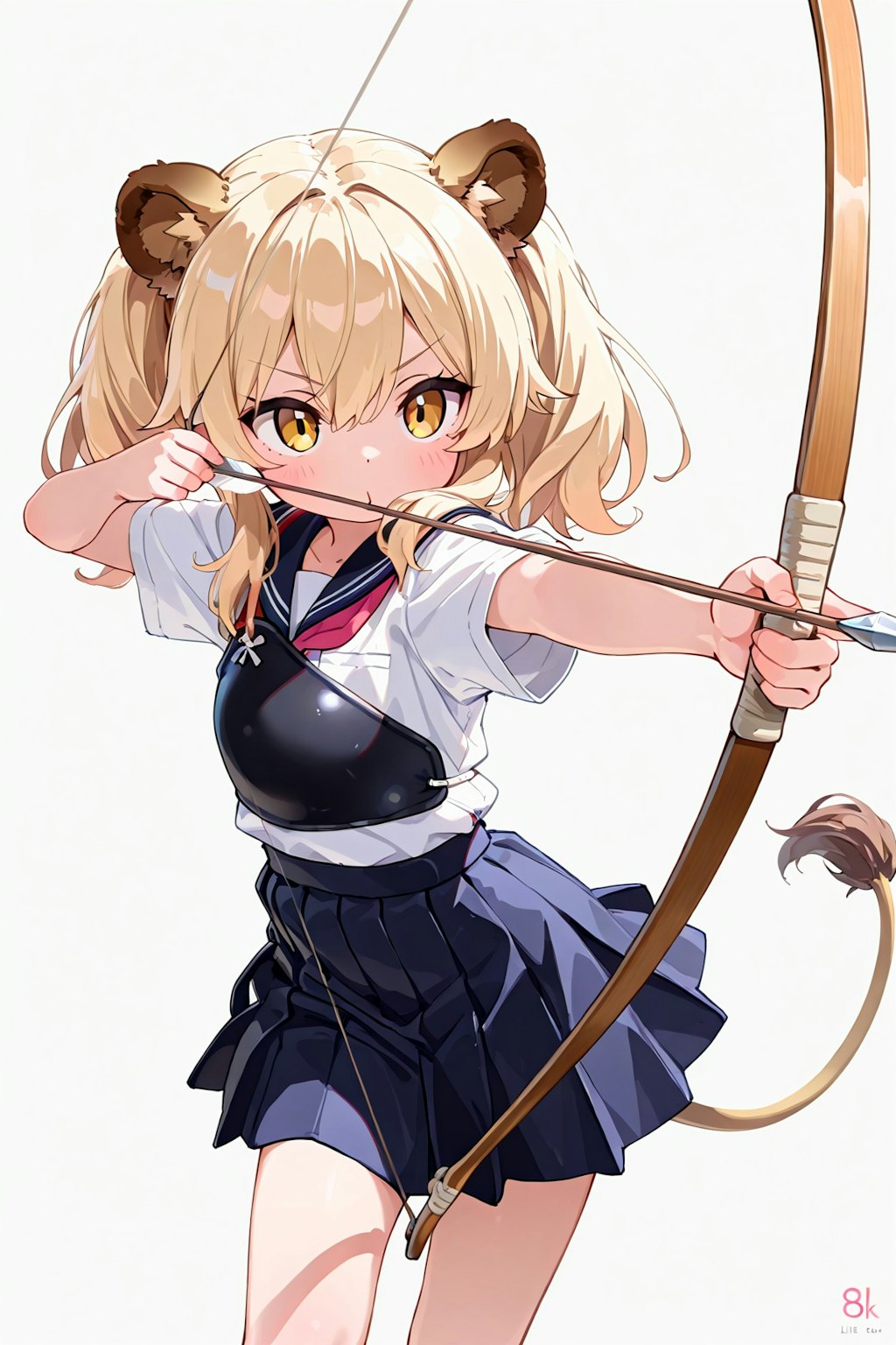 色んな服で色んなケモミミに弓を構えてもらった