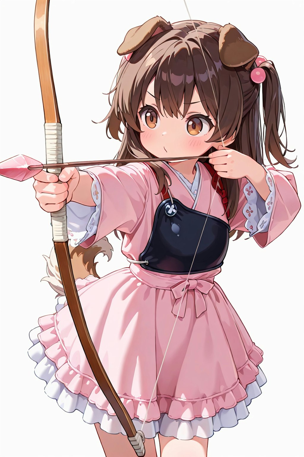 色んな服で色んなケモミミに弓を構えてもらった