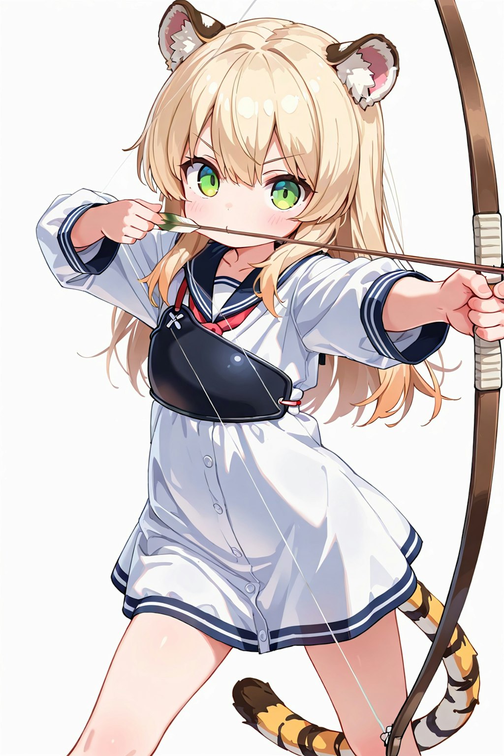 色んな服で色んなケモミミに弓を構えてもらった