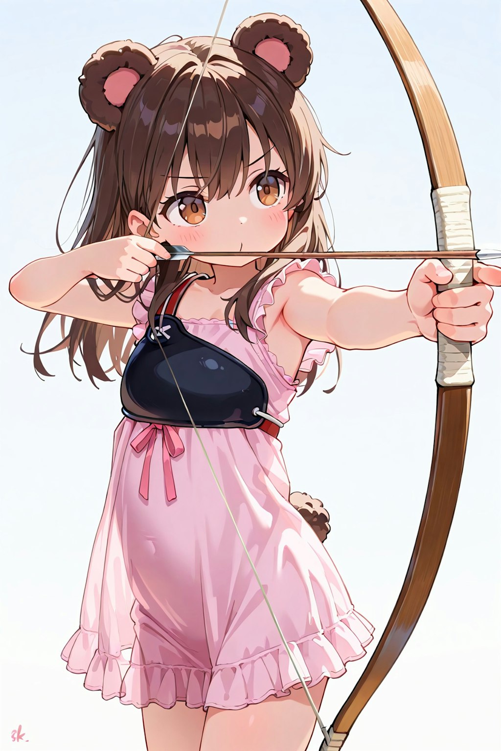 色んな服で色んなケモミミに弓を構えてもらった