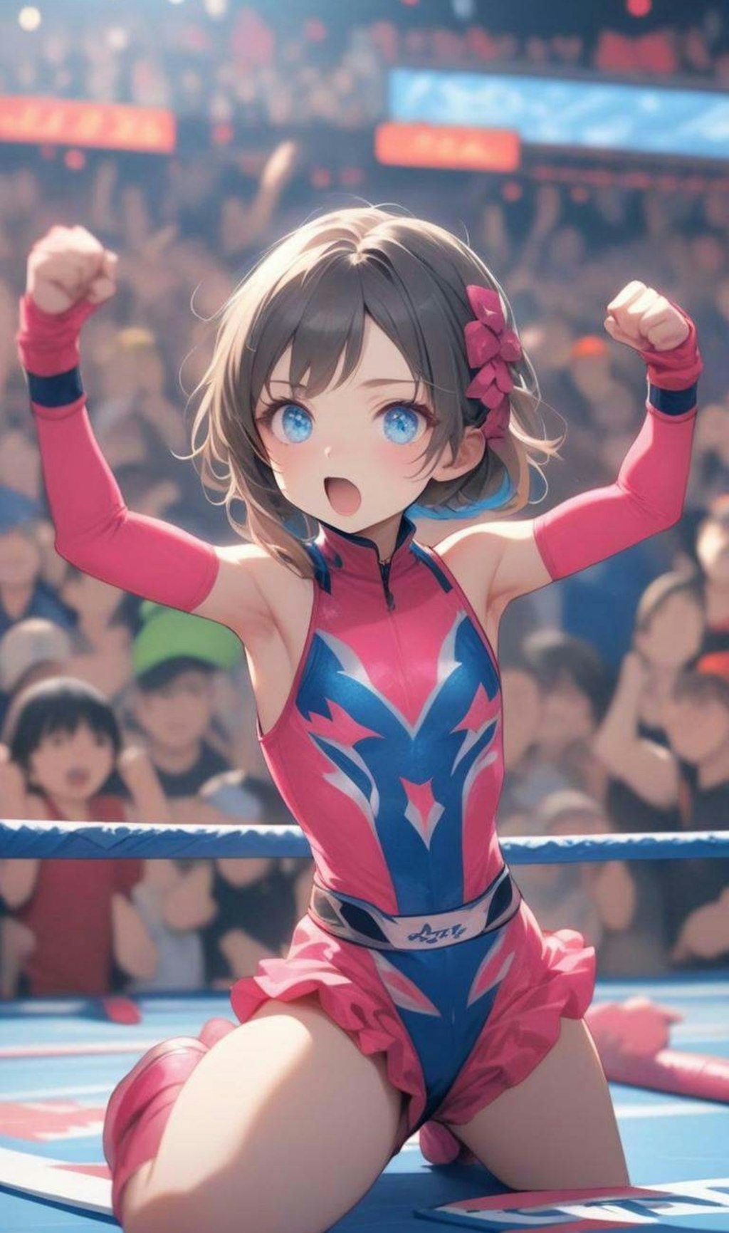 女子プロレスラーの小さな女の子