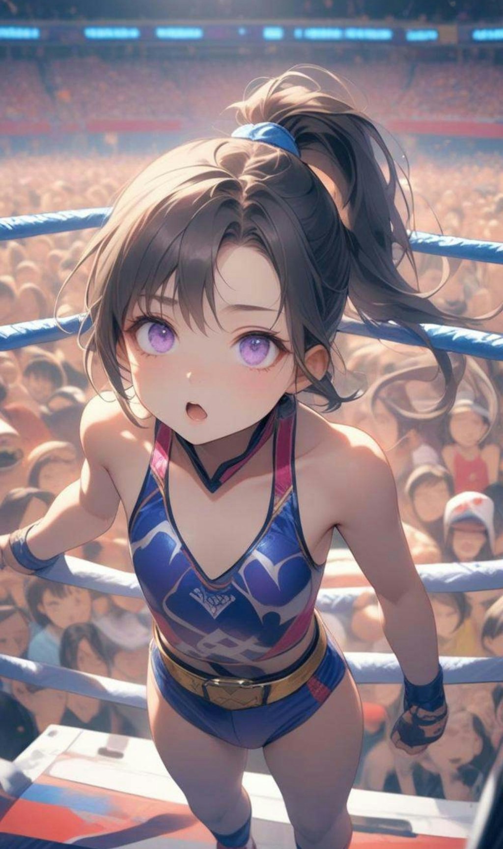 女子プロレスラーの小さな女の子