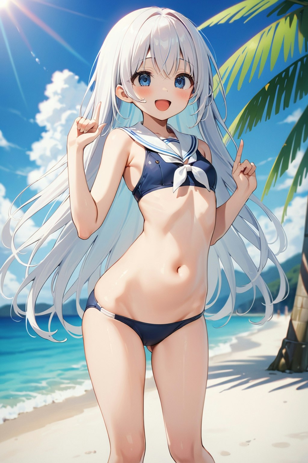 Sailor swimsuit girl