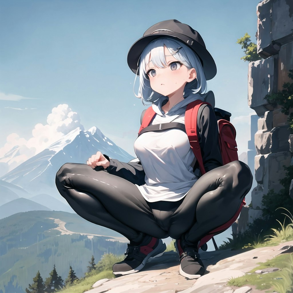 登山をする少女2