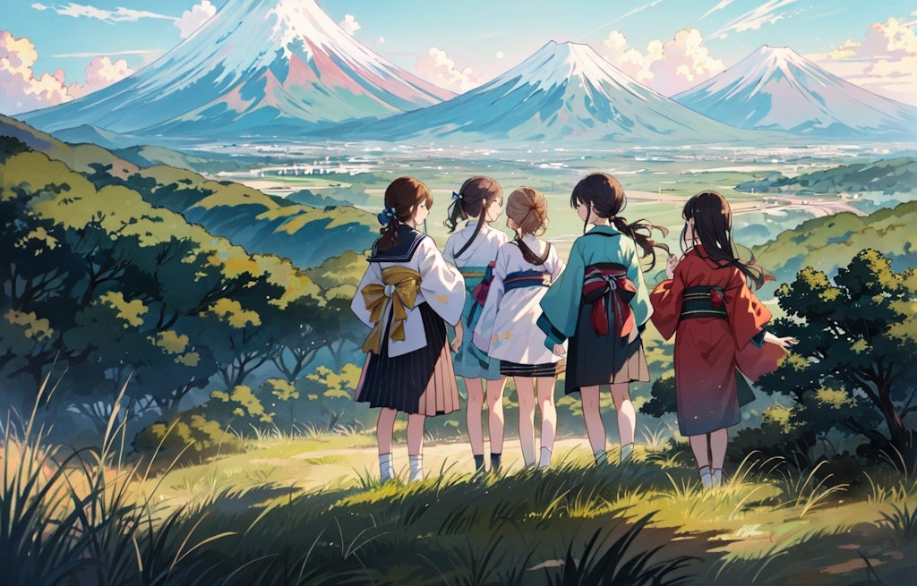 いざ、富士山へ！！女子版（9枚）レトロモダン街シリーズ・その24