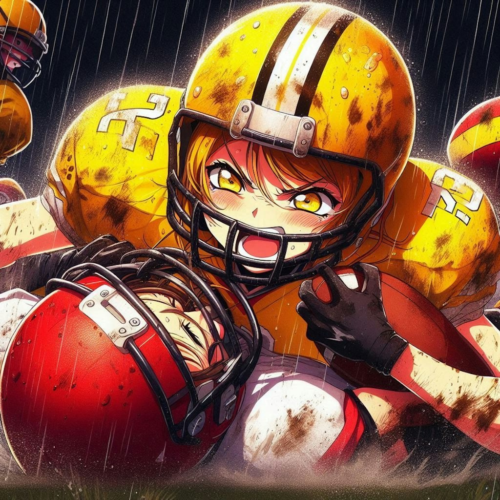 🏈泥まみれの女子アメフト 111