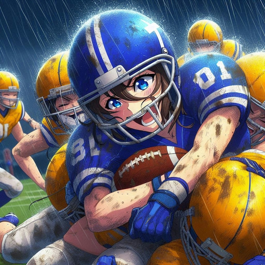 🏈泥まみれの女子アメフト 111