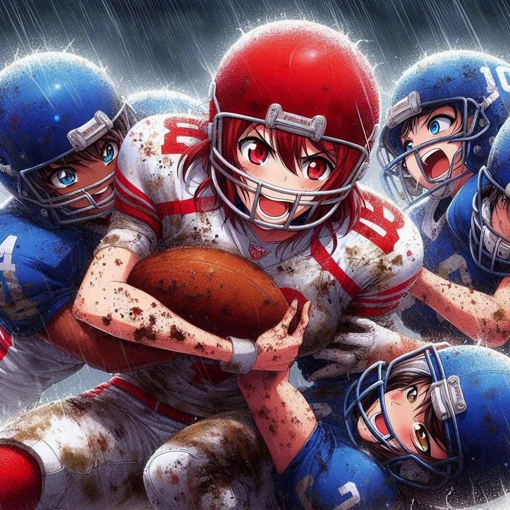 🏈泥まみれの女子アメフト 111