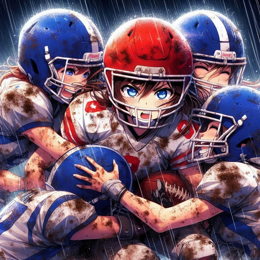 🏈泥まみれの女子アメフト 111