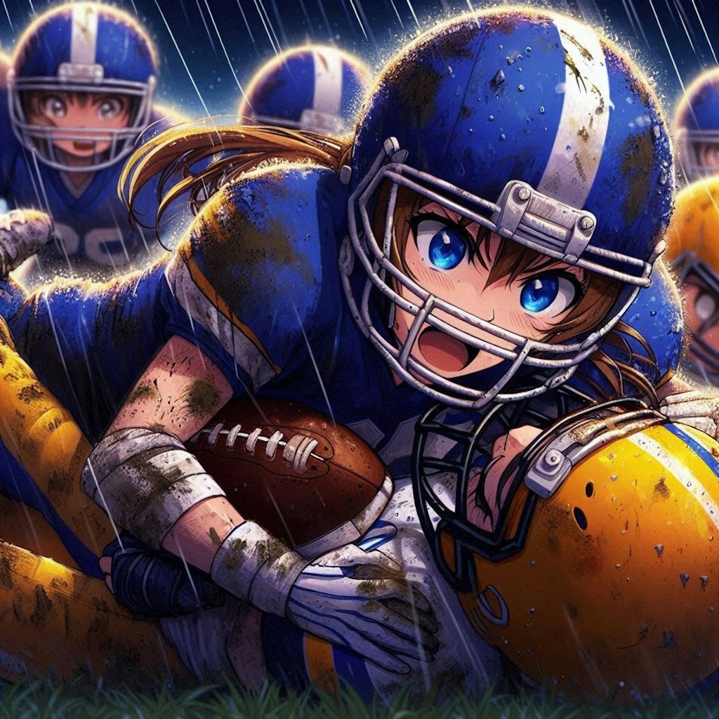 🏈泥まみれの女子アメフト 111