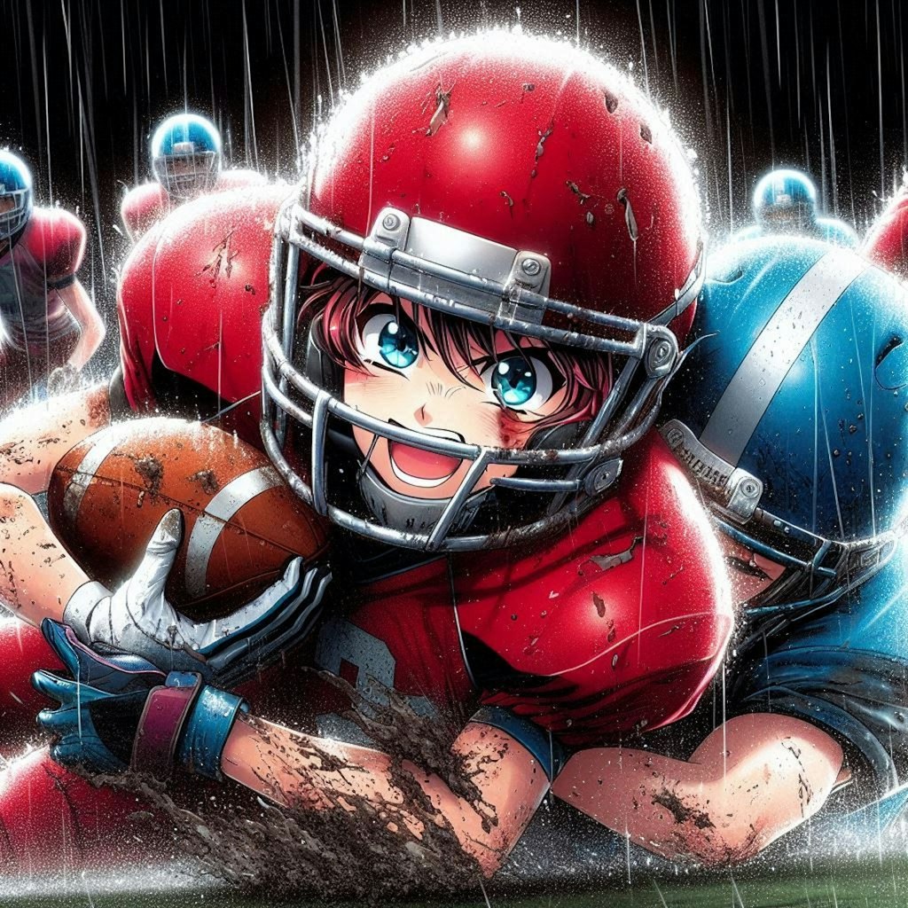 🏈泥まみれの女子アメフト 111