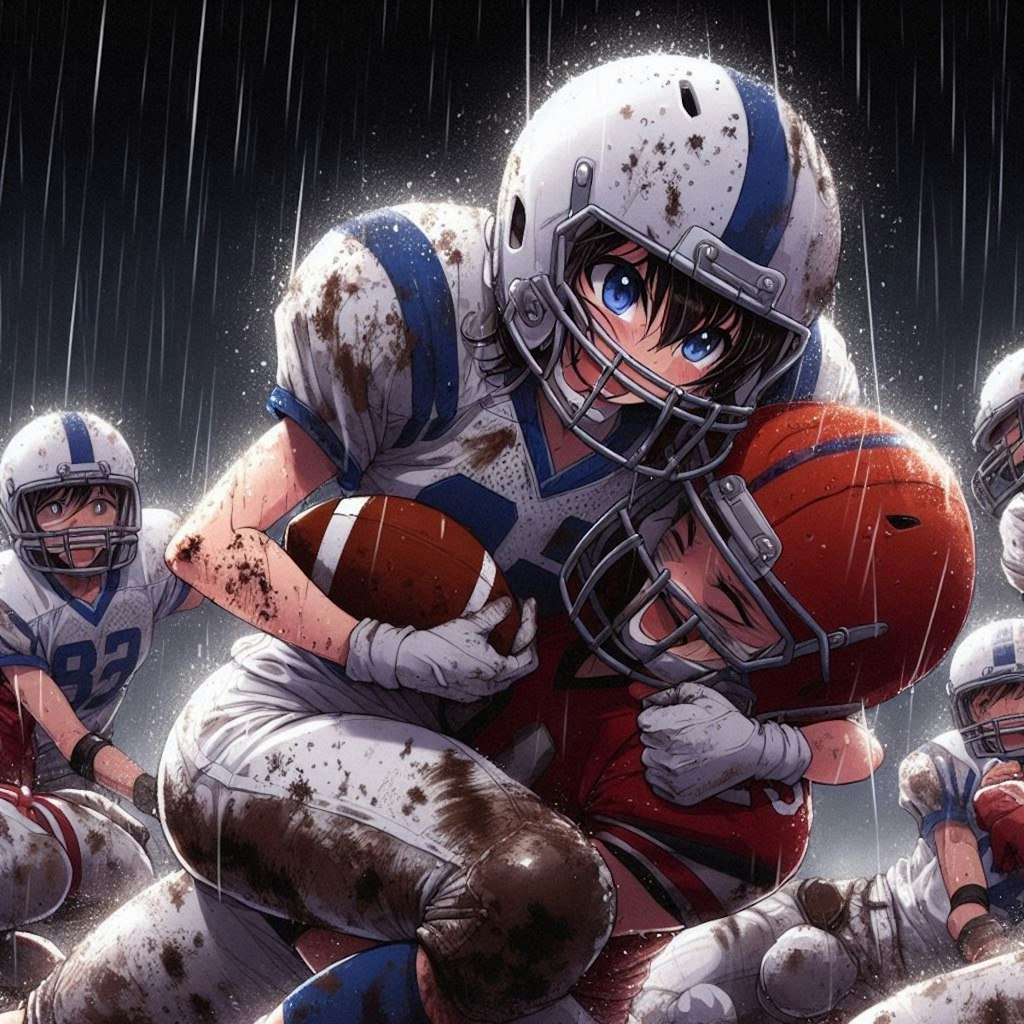 🏈泥まみれの女子アメフト 111