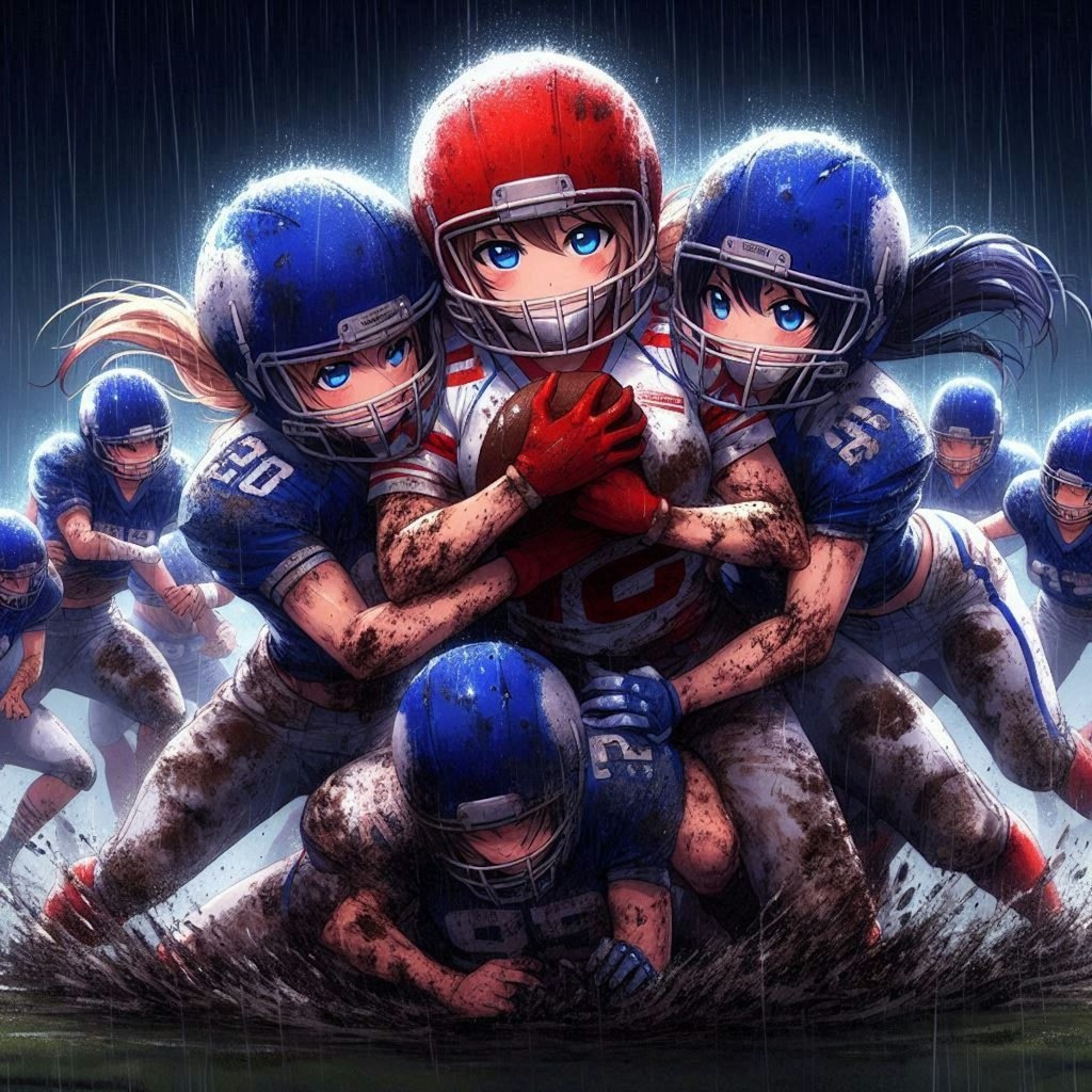 🏈泥まみれの女子アメフト 111