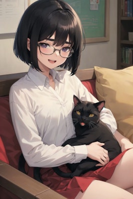 黒猫とメガネさん