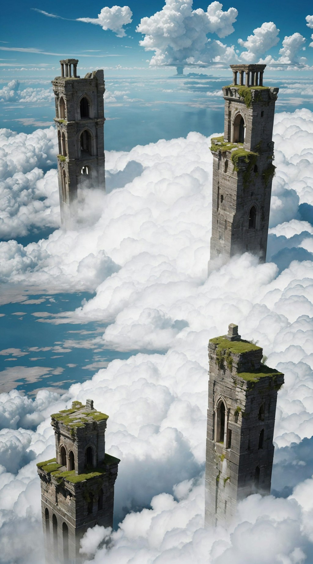 Elysian Relics: Monuments Amidst the Clouds