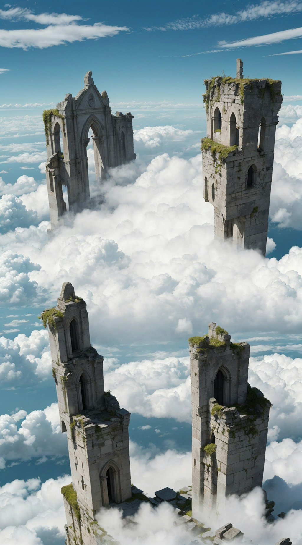 Elysian Relics: Monuments Amidst the Clouds