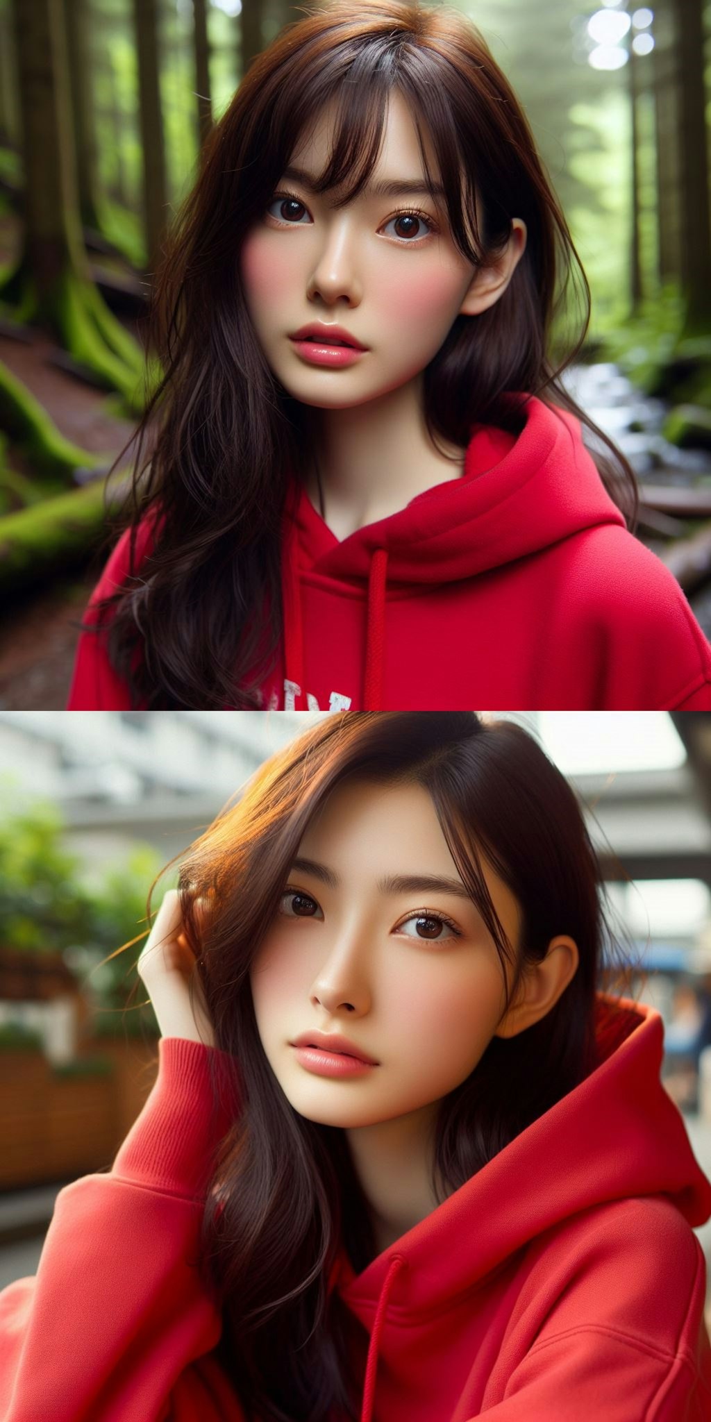 red hoodie