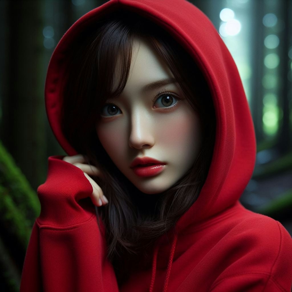 red hoodie