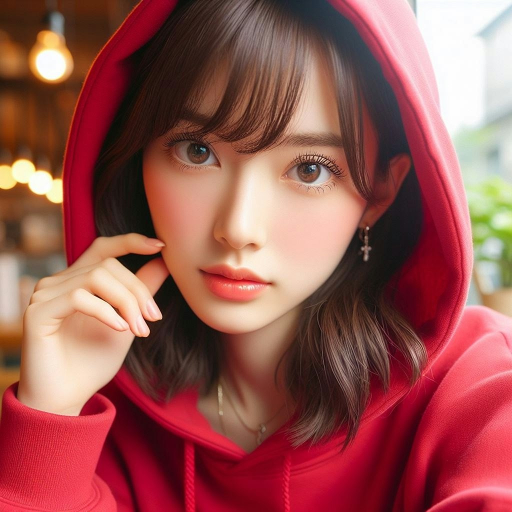 red hoodie