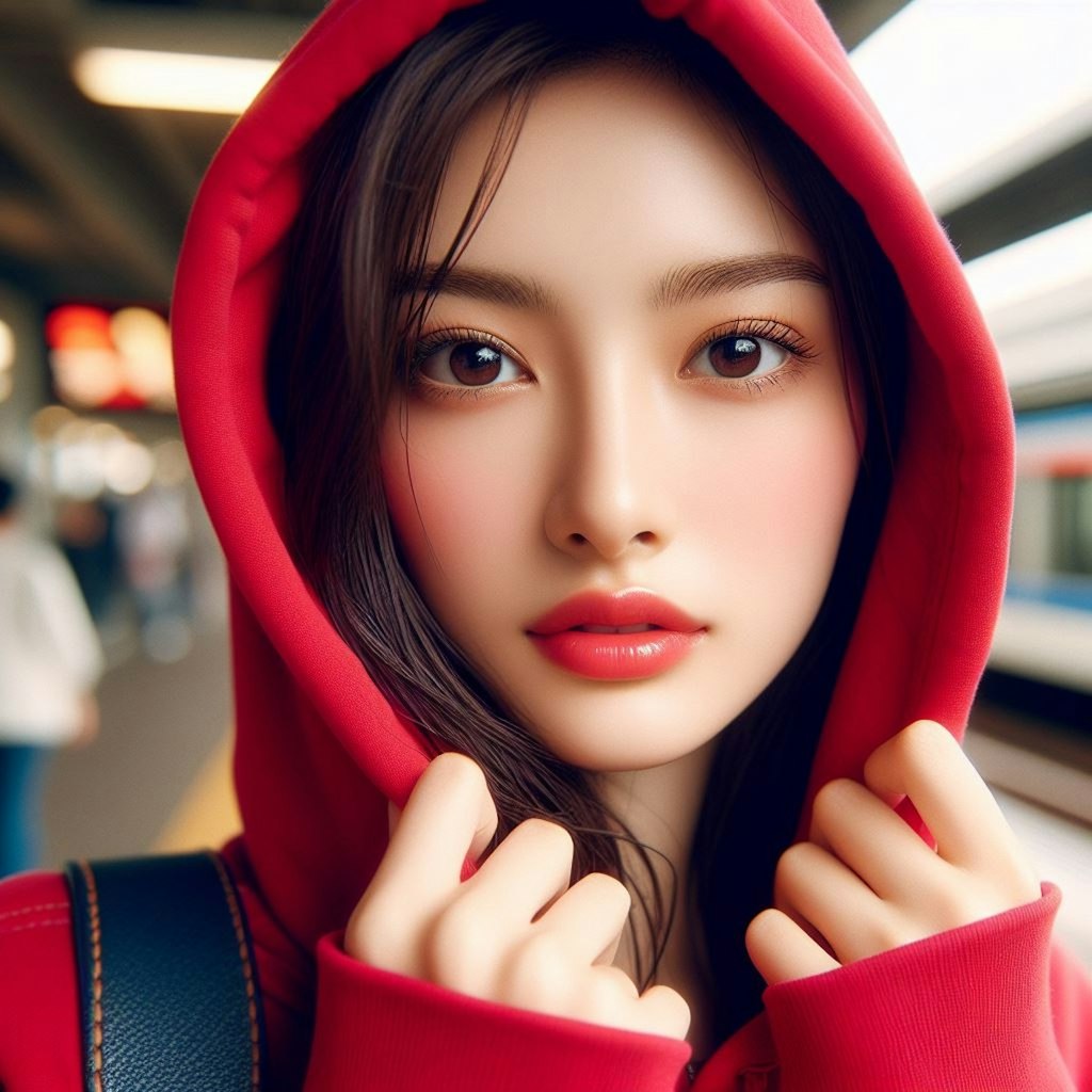 red hoodie