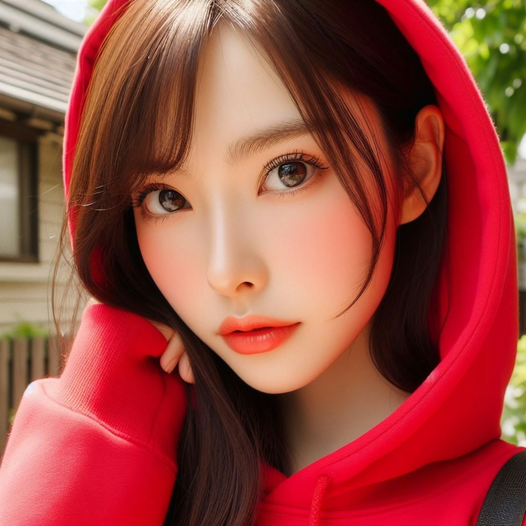 red hoodie