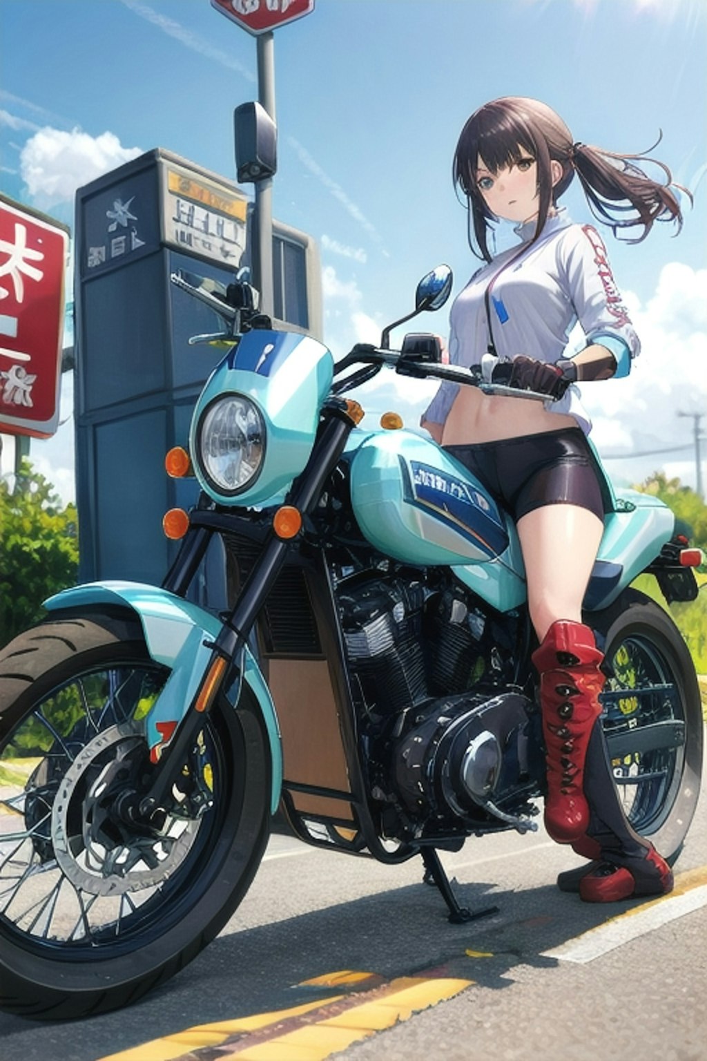 暑いのでバイクでツーリング