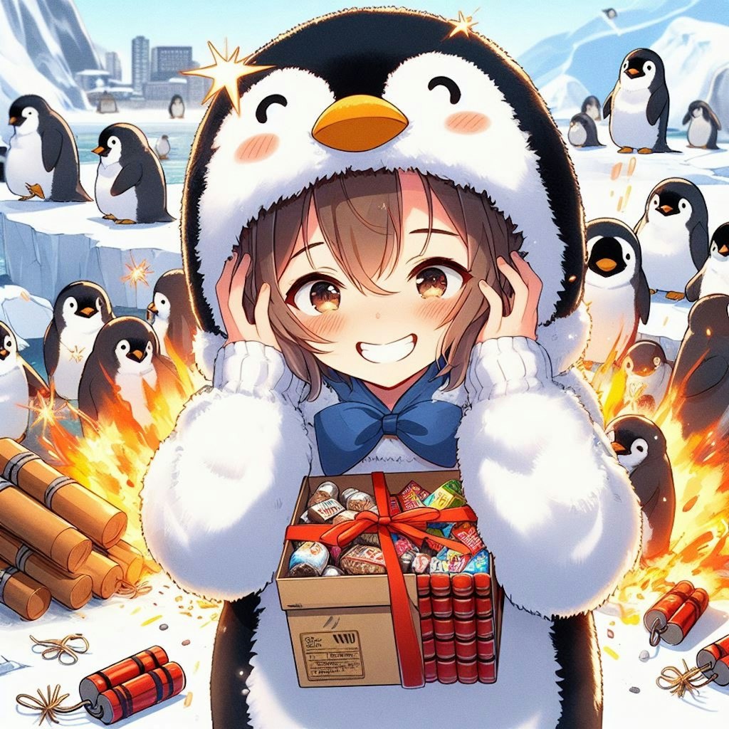 【謎画像】リア充の爆破にかかるペンギンたち