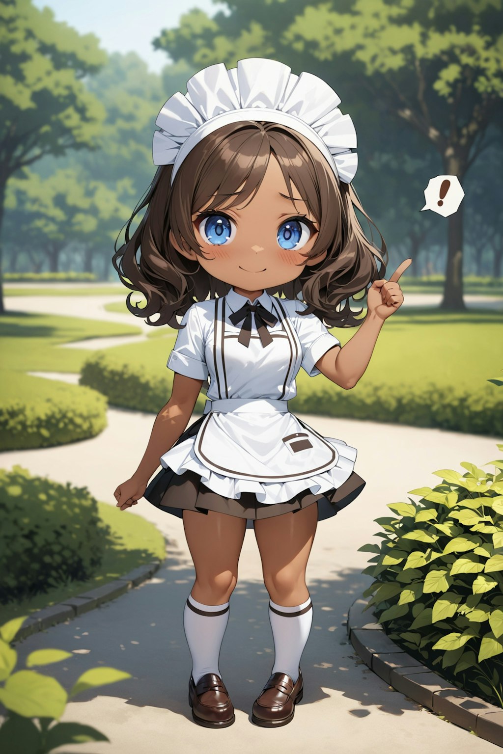 公園で見かけた褐色肌のウェイトレスさん Y618
