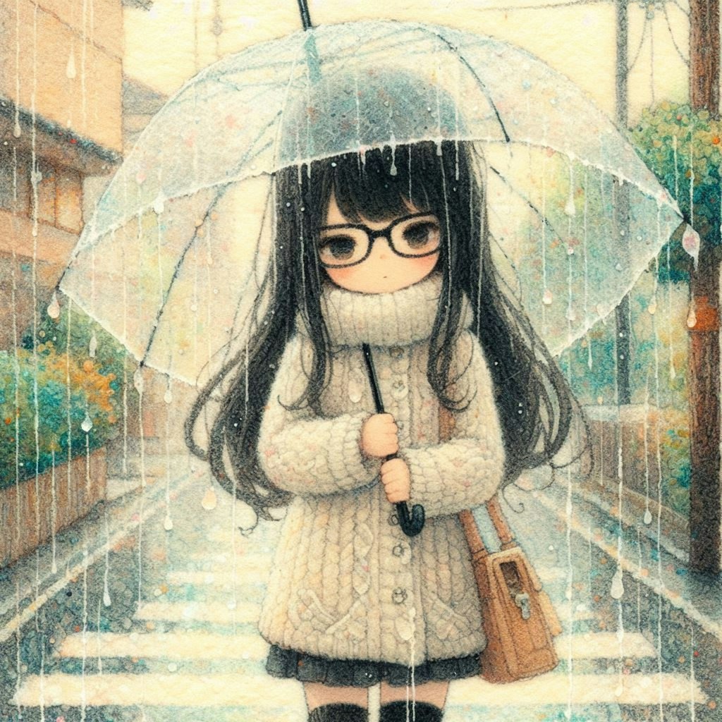 黒髪の雨の日に何思ふ