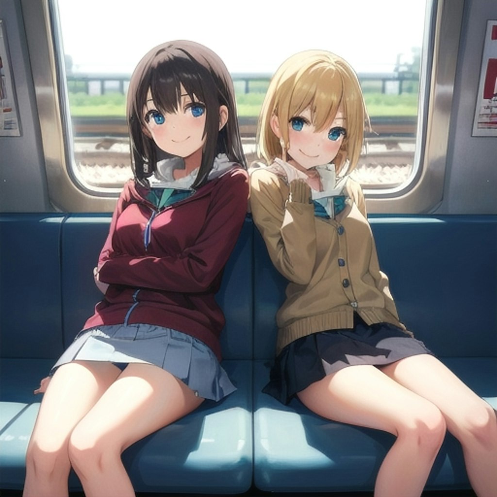 電車内の二人