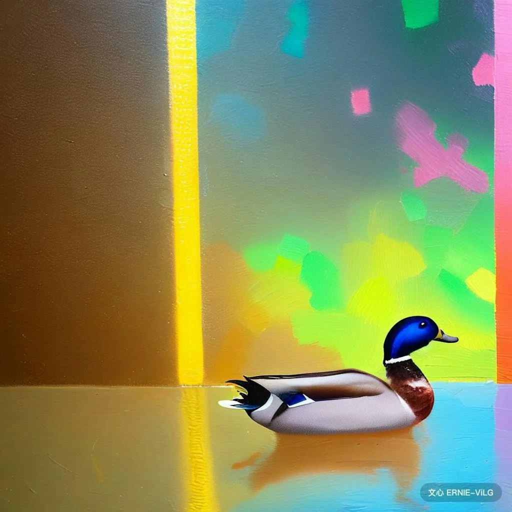 Duck in frosted glass