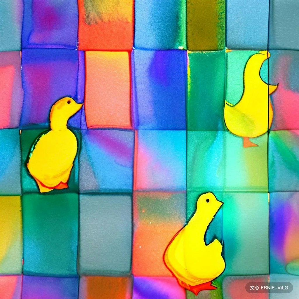 Duck in frosted glass