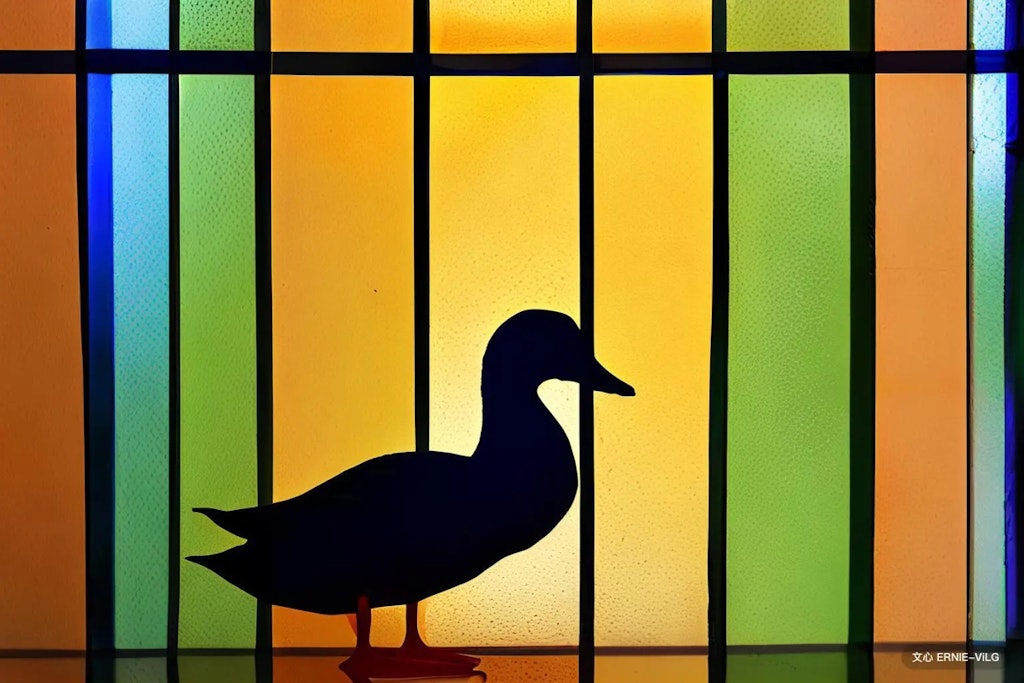 Duck in frosted glass
