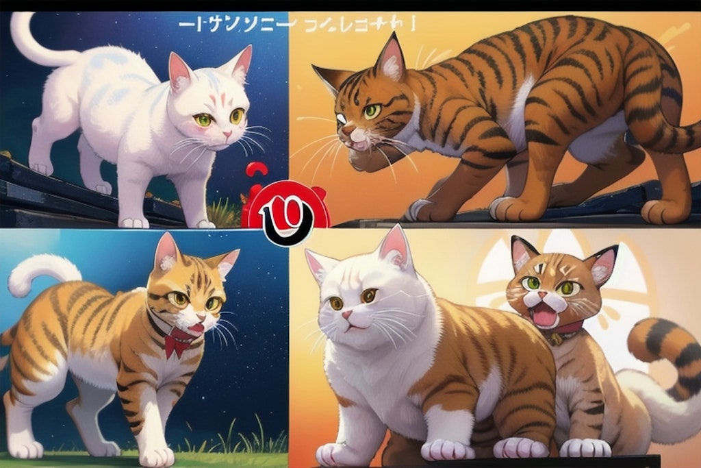 猫がキャラクターの格闘ゲームのキャラクターセレクト画面チャレンジ　５回目