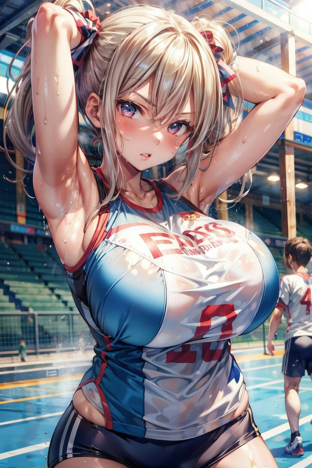 汗かきスポーツ少女