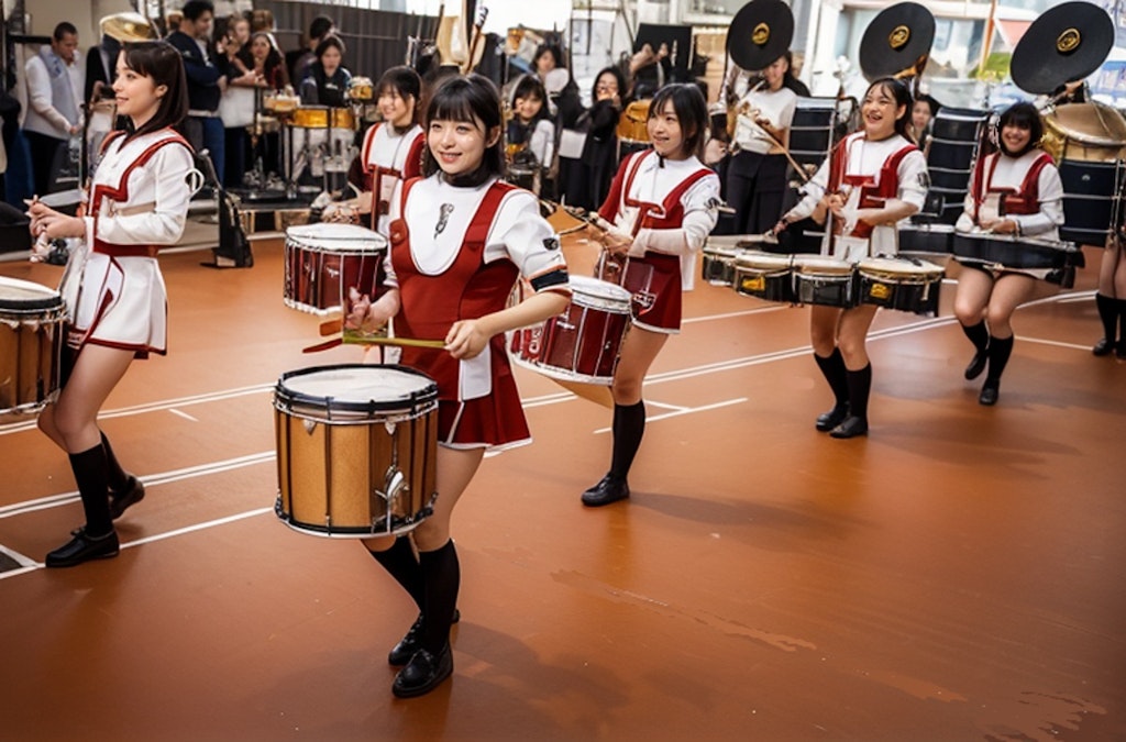 C女子高吹部バーカス隊、一周年イベントにむけ練習中