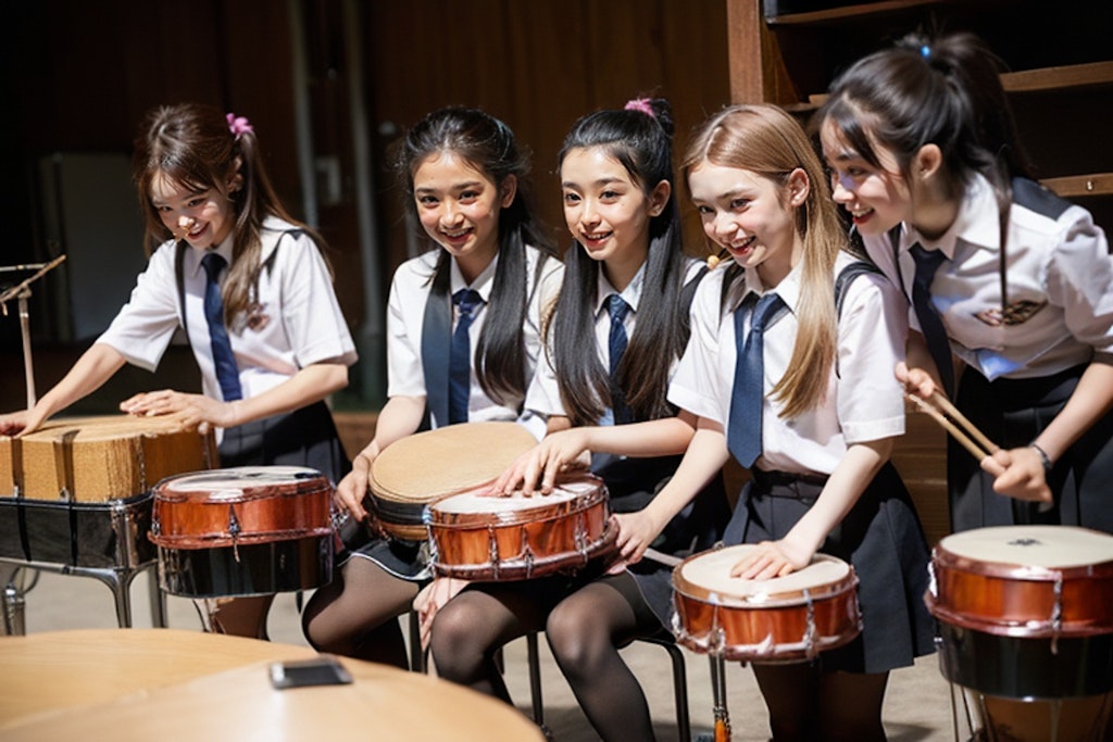 C女子高吹部バーカス隊、一周年イベントにむけ練習中