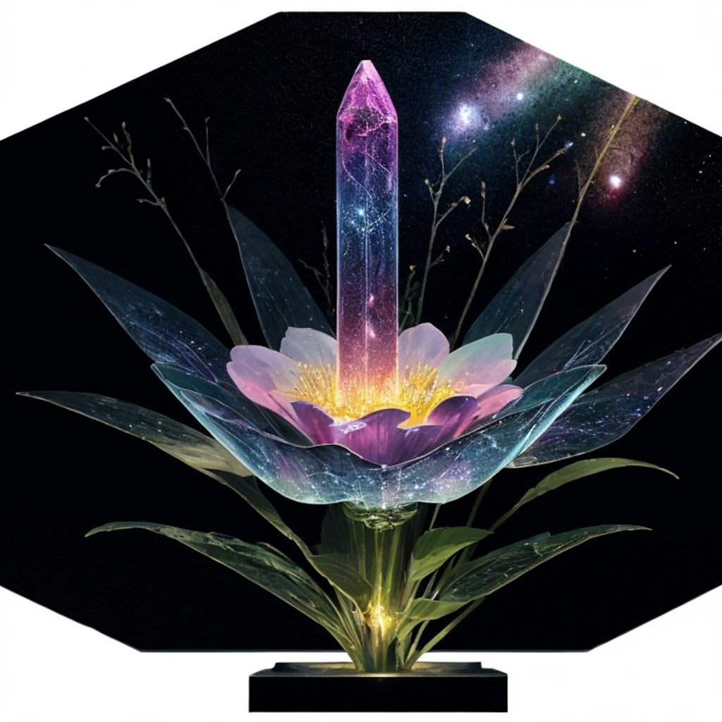 Flower Statue made of Galaxies